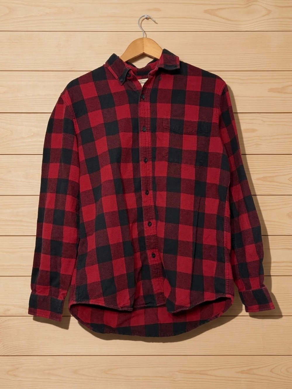 L.L. Bean Men's Scotch Plaid Flannel Shirt Traditional Fit Buffalo Cotton Medium